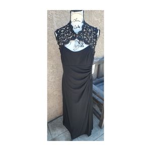 Alexa Evenings High Lace neckline gown